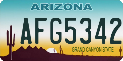 AZ license plate AFG5342