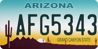 AZ license plate AFG5343