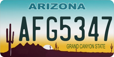 AZ license plate AFG5347