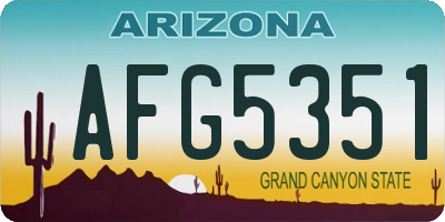 AZ license plate AFG5351