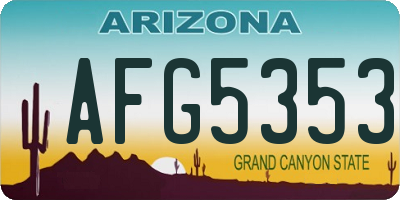 AZ license plate AFG5353