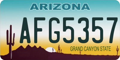 AZ license plate AFG5357