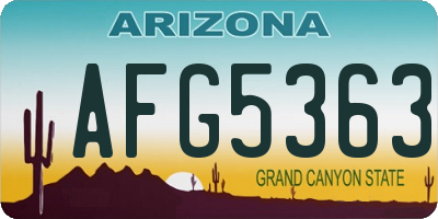 AZ license plate AFG5363