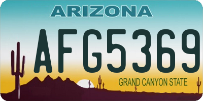 AZ license plate AFG5369