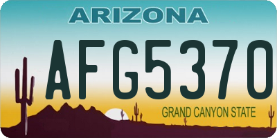 AZ license plate AFG5370