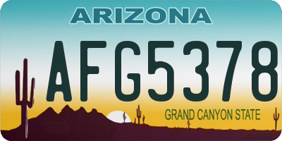 AZ license plate AFG5378