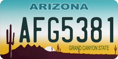 AZ license plate AFG5381