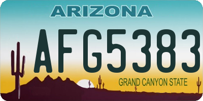 AZ license plate AFG5383
