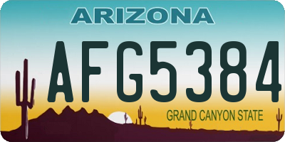 AZ license plate AFG5384