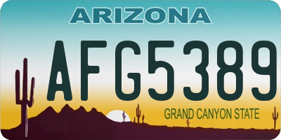 AZ license plate AFG5389