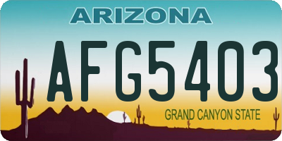 AZ license plate AFG5403