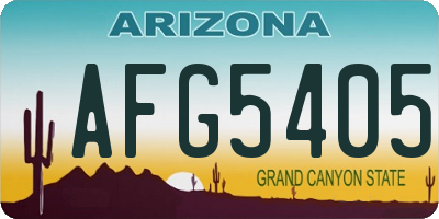 AZ license plate AFG5405