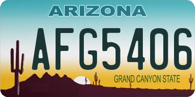 AZ license plate AFG5406