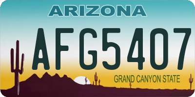 AZ license plate AFG5407