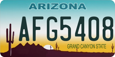 AZ license plate AFG5408