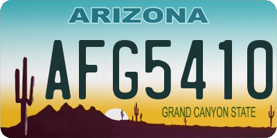 AZ license plate AFG5410