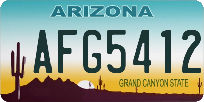 AZ license plate AFG5412