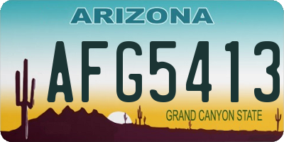 AZ license plate AFG5413