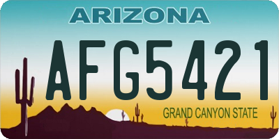 AZ license plate AFG5421