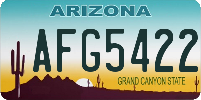 AZ license plate AFG5422