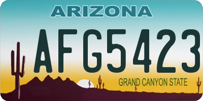 AZ license plate AFG5423