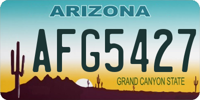 AZ license plate AFG5427