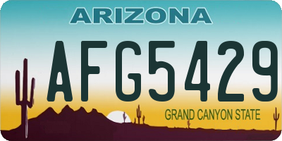 AZ license plate AFG5429