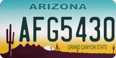 AZ license plate AFG5430