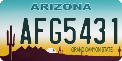 AZ license plate AFG5431