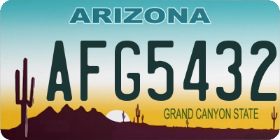 AZ license plate AFG5432