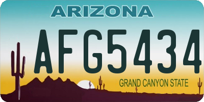 AZ license plate AFG5434