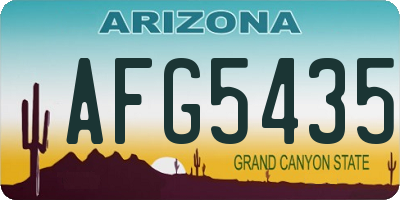AZ license plate AFG5435