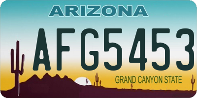 AZ license plate AFG5453