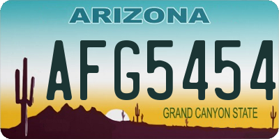 AZ license plate AFG5454