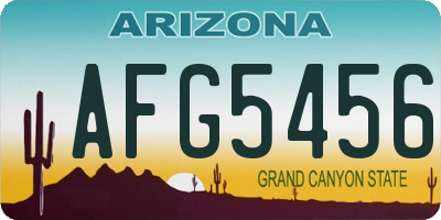 AZ license plate AFG5456