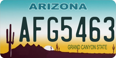 AZ license plate AFG5463