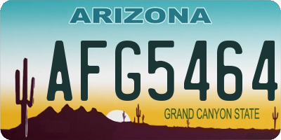 AZ license plate AFG5464