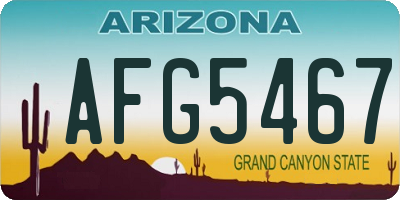 AZ license plate AFG5467