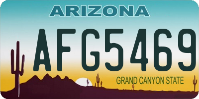 AZ license plate AFG5469