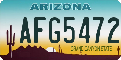 AZ license plate AFG5472