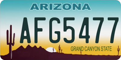 AZ license plate AFG5477