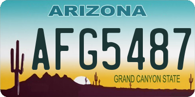 AZ license plate AFG5487
