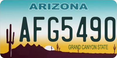 AZ license plate AFG5490