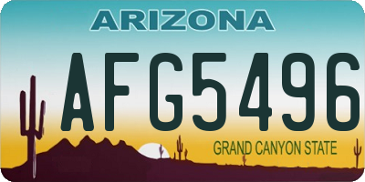 AZ license plate AFG5496