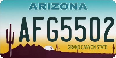 AZ license plate AFG5502