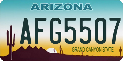 AZ license plate AFG5507