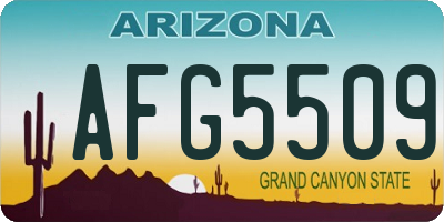 AZ license plate AFG5509