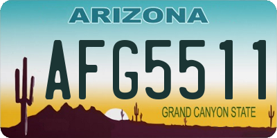 AZ license plate AFG5511