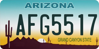 AZ license plate AFG5517