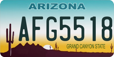 AZ license plate AFG5518